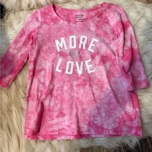 Crown & Ivy Kids Pink Tie-Dye Long Sleeve Tee